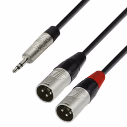 adam hall K4YWMM0300, 3,5mm, Mâle, 2 x XLR (3-pin), Mâle, 3 m, Noir