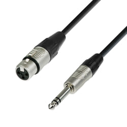 adam hall K4 BFV 1000 câble audio 10 m XLR (3-pin) 6,35 mm TRS Noir, Argent