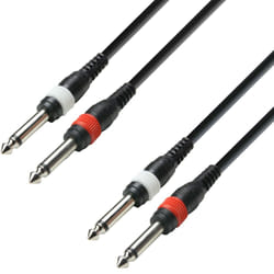 adam hall K3 TPP 0100 câble audio 1 m 2 x 6,35 mm TRS Noir