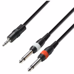 adam hall 3 Star, 3,5mm, Mâle, 2 x 6,35 mm TS, Mâle, 3 m, Noir, Rouge, Blanc