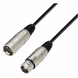 adam hall 3 Star, XLR (3-pin), Mâle, XLR (3-pin), Femelle, 1 m, Noir, Argent