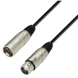 adam hall 3 Star câble audio 3 m XLR (3-pin) Noir, Argent