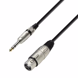 adam hall K3 BFV 0100, 6,35 mm, Mâle, XLR (3-pin), Femelle, 1 m, Noir, Argent