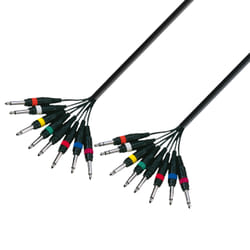adam hall K3L8PP0500 câble audio 5 m 8 x 6,35 mm TRS 8 x 6,35 mm Noir