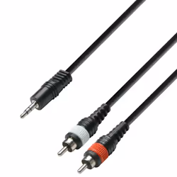 adam hall K3 YWCC 0300, 3,5mm, Mâle, 2 x RCA, Mâle, 3 m, Noir
