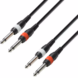 adam hall K3 TPP 0600, 2 x 6,35 mm TRS, Mâle, 2 x 6,35 mm TRS, Mâle, 6 m, Noir