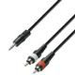 Adam Hall 3 Star Series Câble audio prise Jack stéréo 3.5 mm vers 2 prises RCA mâle 6 m - K3YWCC0600