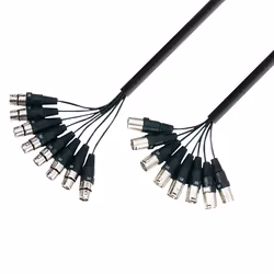 adam hall K3 L8 MF 0300, 8 x XLR (3-pin), Femelle, 8 x XLR (3-pin), Femelle, 3 m, Noir
