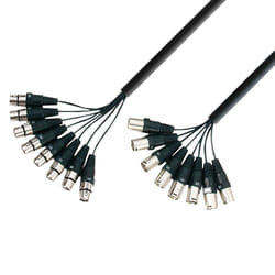 adam hall K3 L8 MF 0500 câble audio 5 m 8 x XLR (3-pin) Noir