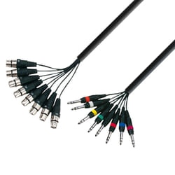adam hall K3 L8 FV 0500 câble audio 5 m 8 x XLR (3-pin) 8 x 6,35 mm TRS Noir
