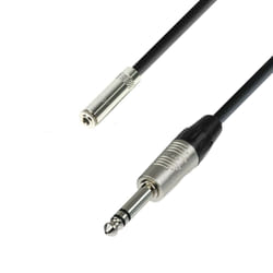 adam hall K4 BYV 0300 câble audio 3 m 3,5mm 6,35 mm Noir, Argent
