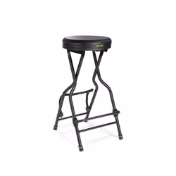Gravity FG SEAT 1, Tabouret pour musicien, Guitare, Noir, Chaise avec assise rembourrée, Tissu, Simili-cuir, Noir