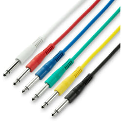 Lot de 6 câbles jack 6,3mm mono 0,30m Adam K3ipp0030set