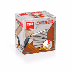 TOX Attack, Kit de fiches murales et vis, Béton, Métal, Plastique, Gris, 8 mm, 60 mm