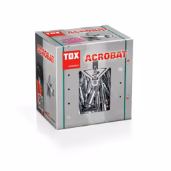 TOX Acrobat, Kit de fiches murales et vis, Béton, Métal, Gris, 5 mm, 37 mm