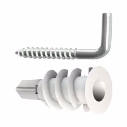 TOX 068 701 501, Kit de fiches murales et vis, Béton, Métal, Plastique, Gris, Blanc, 4 mm, 35 mm