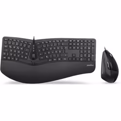 Kit Combiné Ergonomique - PERIXX - Periduo-505 - Clavier Incurvé - Souris Verticale - Repose-Poignet Réglable