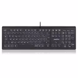 Clavier rétroéclairé PERIXX Periboard-324 - AZERTY Française - 2 Hubs USB - Touches scissor Switch à profil bas
