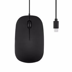 Perixx PERIMICE-201C USB Souris Optique câblée de Type C à 3 Boutons Molette de Défilement 800 DPI Noir