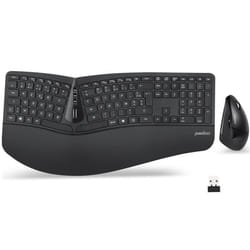 Combo Clavier Souris Ergonomique - Perixx - PERIDUO-505 - USB - Sans fil - AZERTY