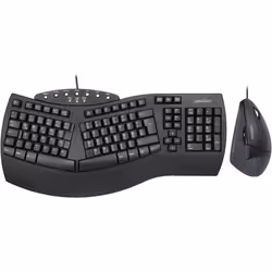 Kit Souris + Clavier Ergonomique - PERIXX - PERIDUO-512 - Filaire - QWERTY - Noir