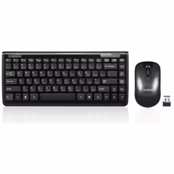 Perixx PERIDUO-707 PLUS, Mini, RF sans fil, Clavier à membrane, QWERTY, Noir, Souris incluse