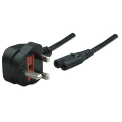 Manhattan 322843 câble électrique Noir 1,8 m Prise d'alimentation type G Coupleur C7