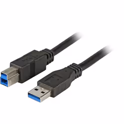 EFB Elektronik 3.0m USB 3.0 A/B, 3 m, USB A, USB B, USB 3.2 Gen 1 (3.1 Gen 1), Mâle/Mâle, Noir