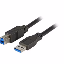 EFB Elektronik K5247SW.3, 3 m, USB A, USB B, USB 3.2 Gen 1 (3.1 Gen 1), 5000 Mbit/s, Noir