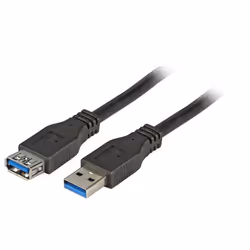 EFB Elektronik 1m USB 3.0, 1 m, USB A, USB A, USB 3.2 Gen 1 (3.1 Gen 1), Mâle/Femelle, Noir