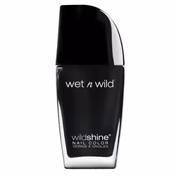 wet n wild Wild Shine Nail Color, 12,3 ml, Noir, Black Crème, Coloration, Bouteille, Brosse