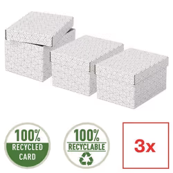 Boîtes de rangement Home - ESSELTE - Format S - Blanc - Carton - x3