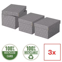 Boîtes de rangement Home - Esselte - Format S - Gris - Lot de 3