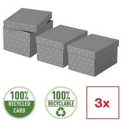 Boîtes de rangement Home - Esselte - Format S - Gris - Lot de 3