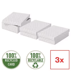 Boîtes de rangement - ESSELTE - Format M - Blanc - Lot de 3 - Carton ondulé recyclable