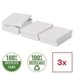 Boîtes de rangement - ESSELTE - Format M - Blanc - Lot de 3 - Carton ondulé recyclable