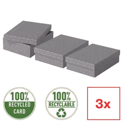 Boîtes de rangement - ESSELTE - format M - gris - lot de 3 - carton ondulé solide