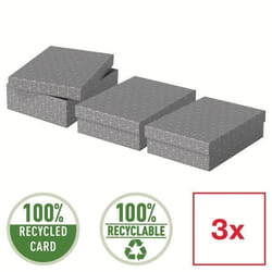 Boîtes de rangement - ESSELTE - format M - gris - lot de 3 - carton ondulé solide