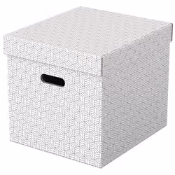 Boîtes de rangement - ESSELTE - Format Cube - Lot de 3 - Couleur Blanc - Carton recyclé