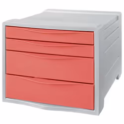 Esselte 628457, 4 tiroir(s), Corail, Gris, Polystyrène, 281 mm, 365 mm, 244 mm
