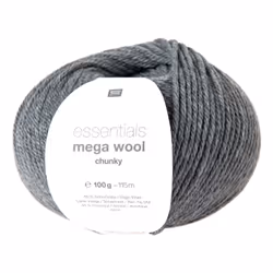Rico Design 383235.014, Aran, Gris, Polyacrylique/Laine, 115 m, 30 °C, 100 g