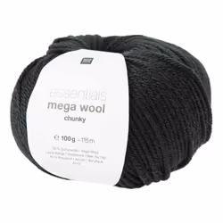 Rico Design 383235.016, Aran, Noir, Polyacrylique/Laine, 115 m, 30 °C, 100 g