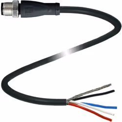description Câble de bus DeviceNet/CANopen pour câble M12 droit ; codage A 5 broches, câble PUR 4 fils, noir, paire, blindé,  ...