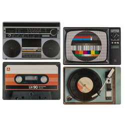 Set de table - Nostalgie - Rétro - Plastique - 43 cm x 28 cm - Lot de 4