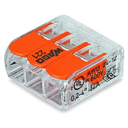 Wago 221-413 bornier 1P Orange, Transparent