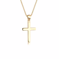 Elli by Julie & Grace Collier Croix Religion Base Collier Femme Argent Or, Collier matinée, Chaîne à maillons câblés, Femelle ...
