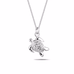 Elli by Julie & Grace Collier Femme Pendentif Tortue - (925/1000) Argent