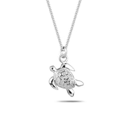 Elli by Julie & Grace Collier Femme Pendentif Tortue - (925/1000) Argent