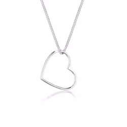 Elli by Julie &amp; Grace Collier Femme Coeur Amour Pendentif Argent, Collier matinée, Chaîne à maillons câblés, Hearts &amp; ...