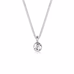 Elli by Julie & Grace Collier Femme Solitaire Cristal de Argent, Collier matinée, Chaîne à maillons câblés, Femelle, Argent